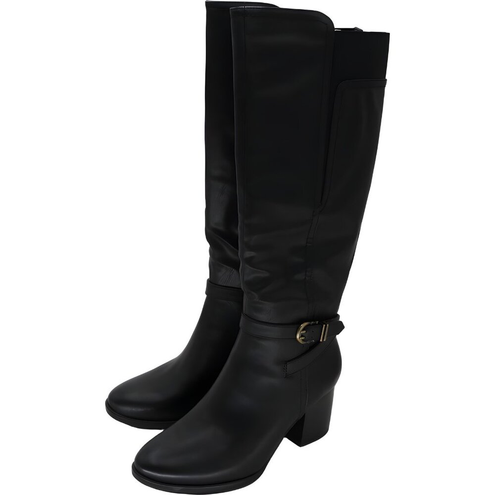 Soul Naturalizer Uptown Black Knee High Faux Leather Boots Size 8 Wide - Picture 2 of 6